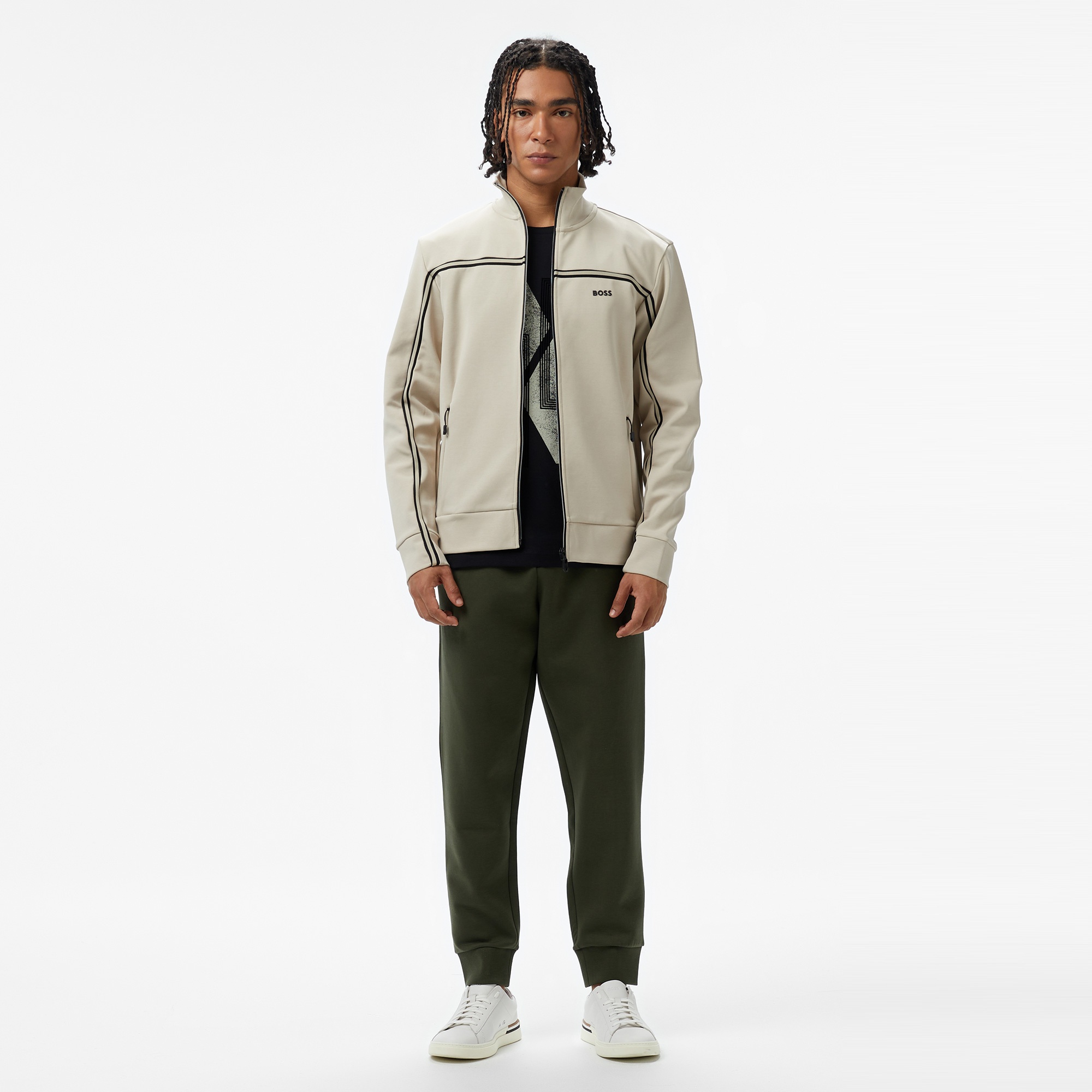 Boss Erkek Bej Sweatshirt