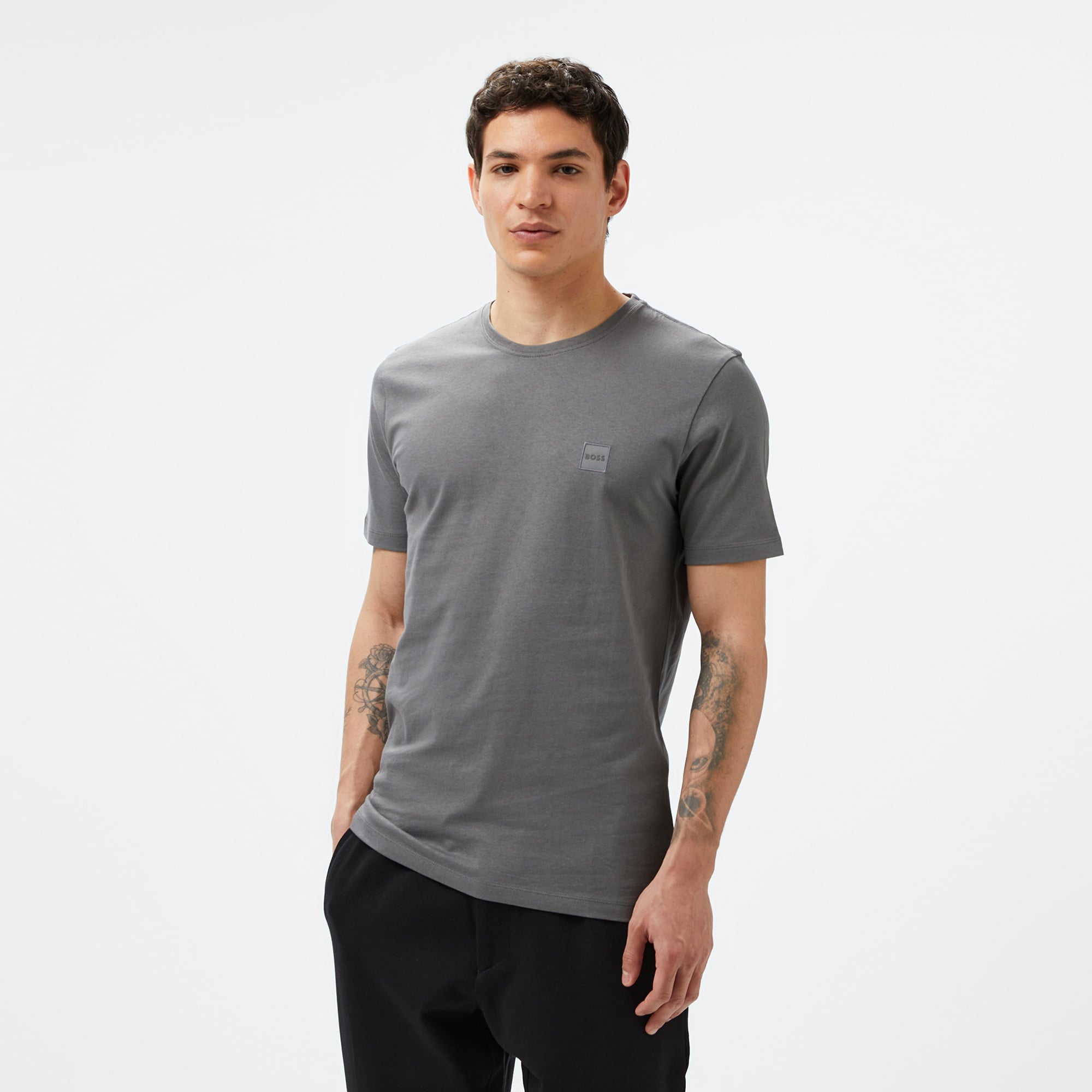 Boss Tales Erkek Gri T-Shirt