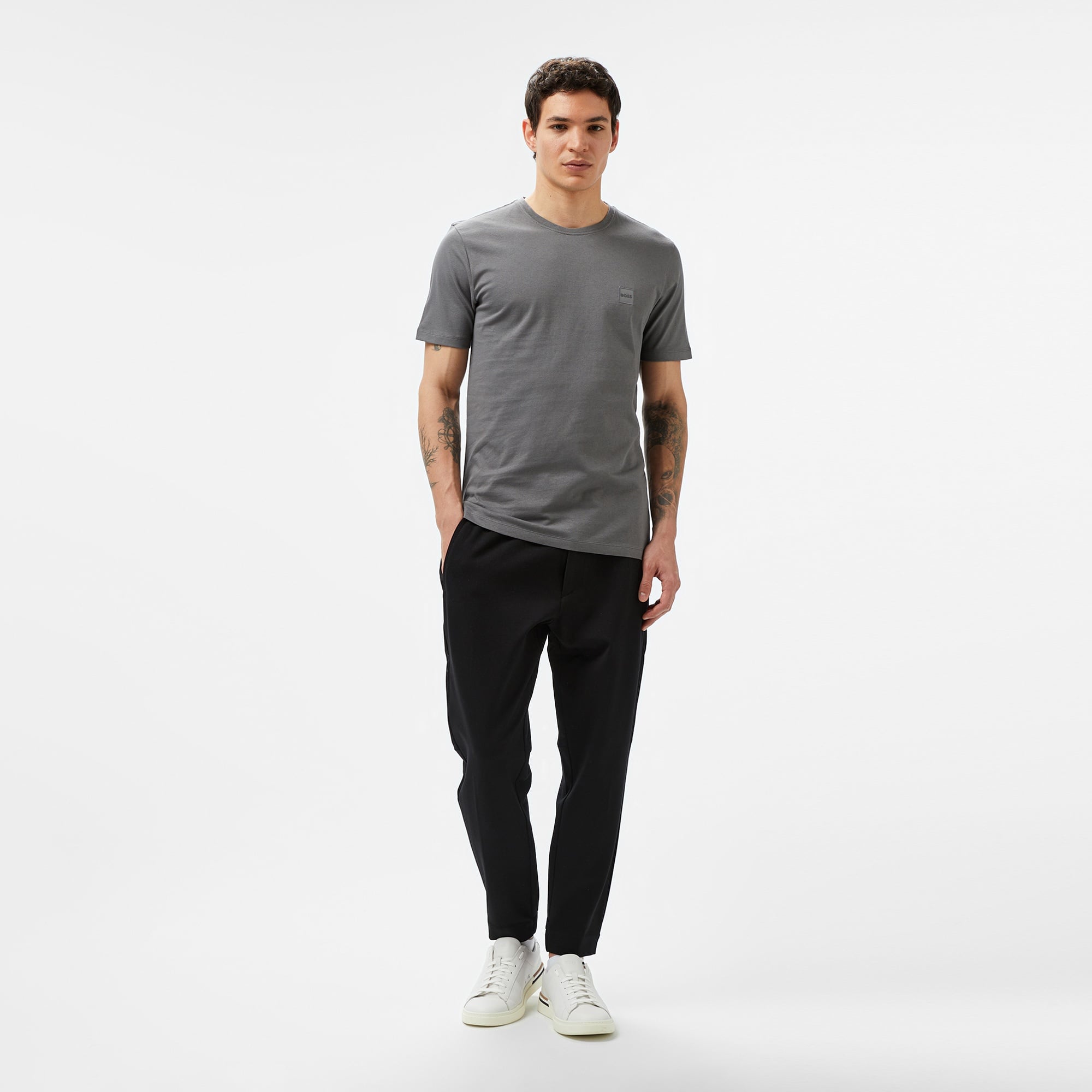 Boss Tales Erkek Gri T-Shirt