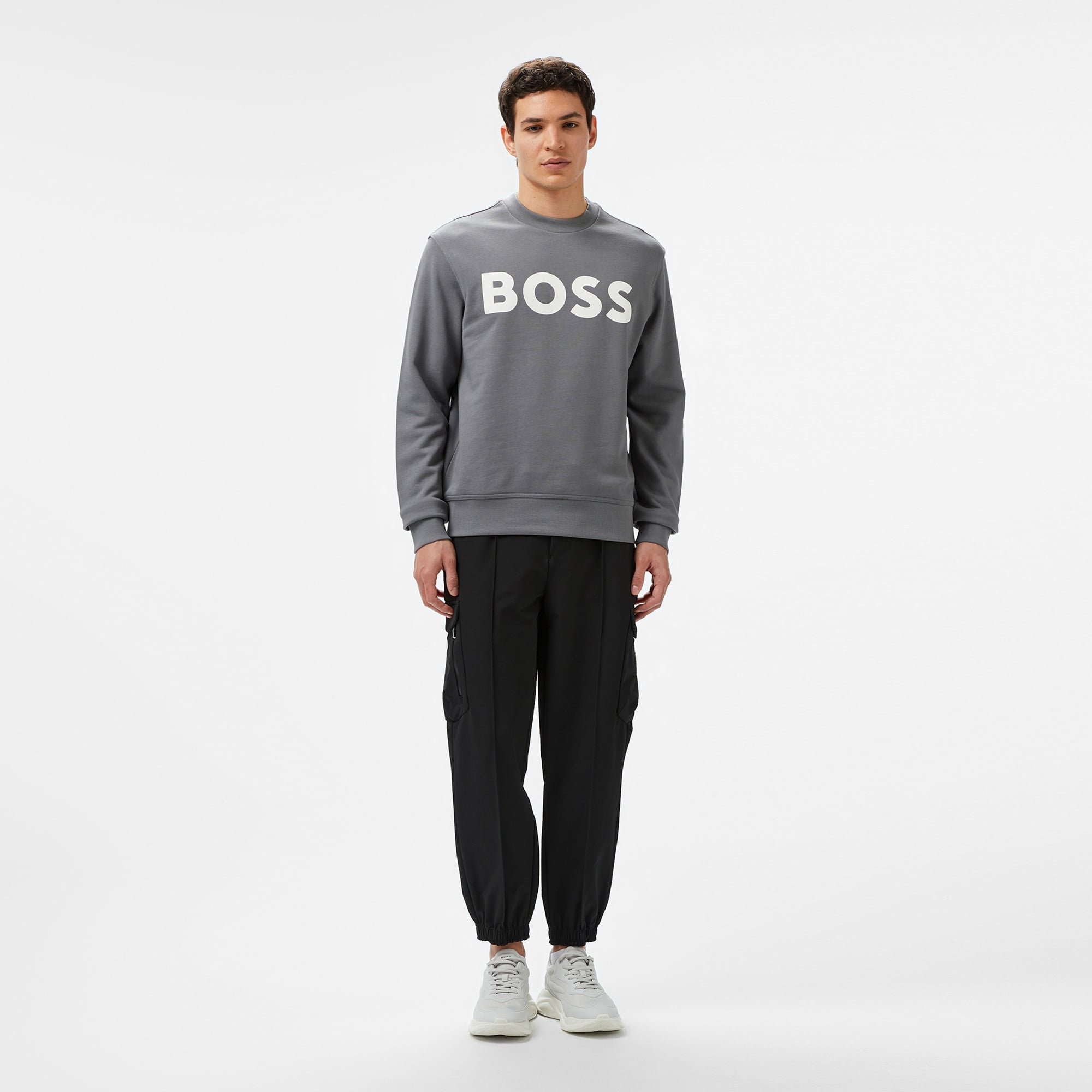 Boss Erkek Gri Sweatshirt