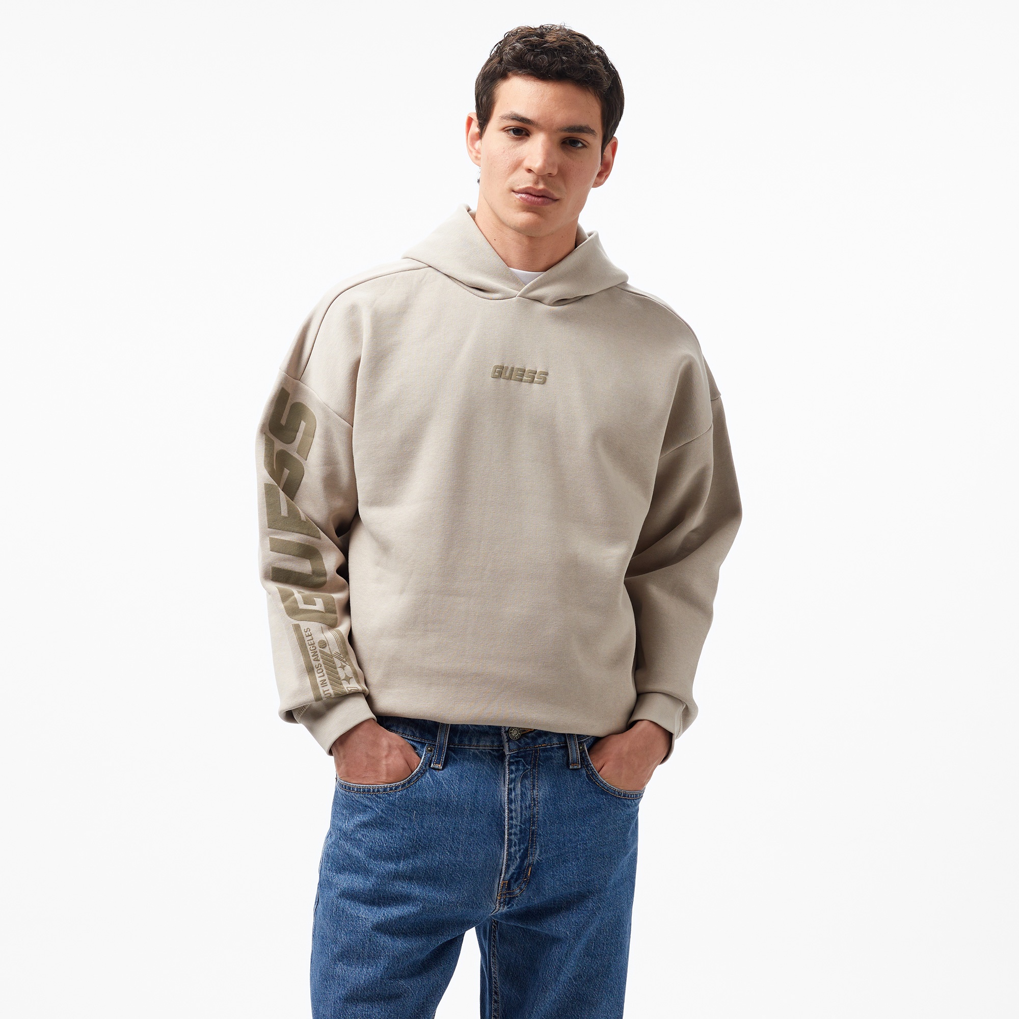 Guess Erkek Bej Sweatshirt