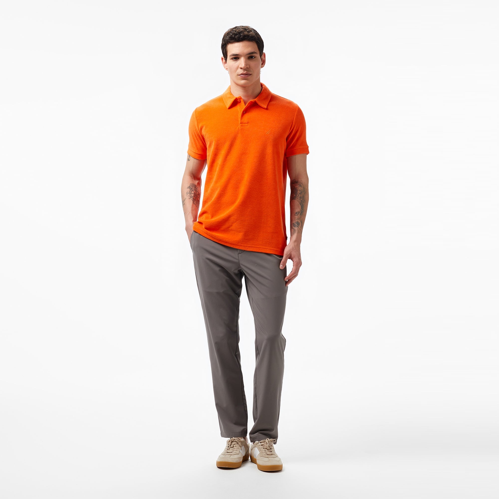 Nautica Erkek Turuncu Classic Fit Kısa Kollu Polo