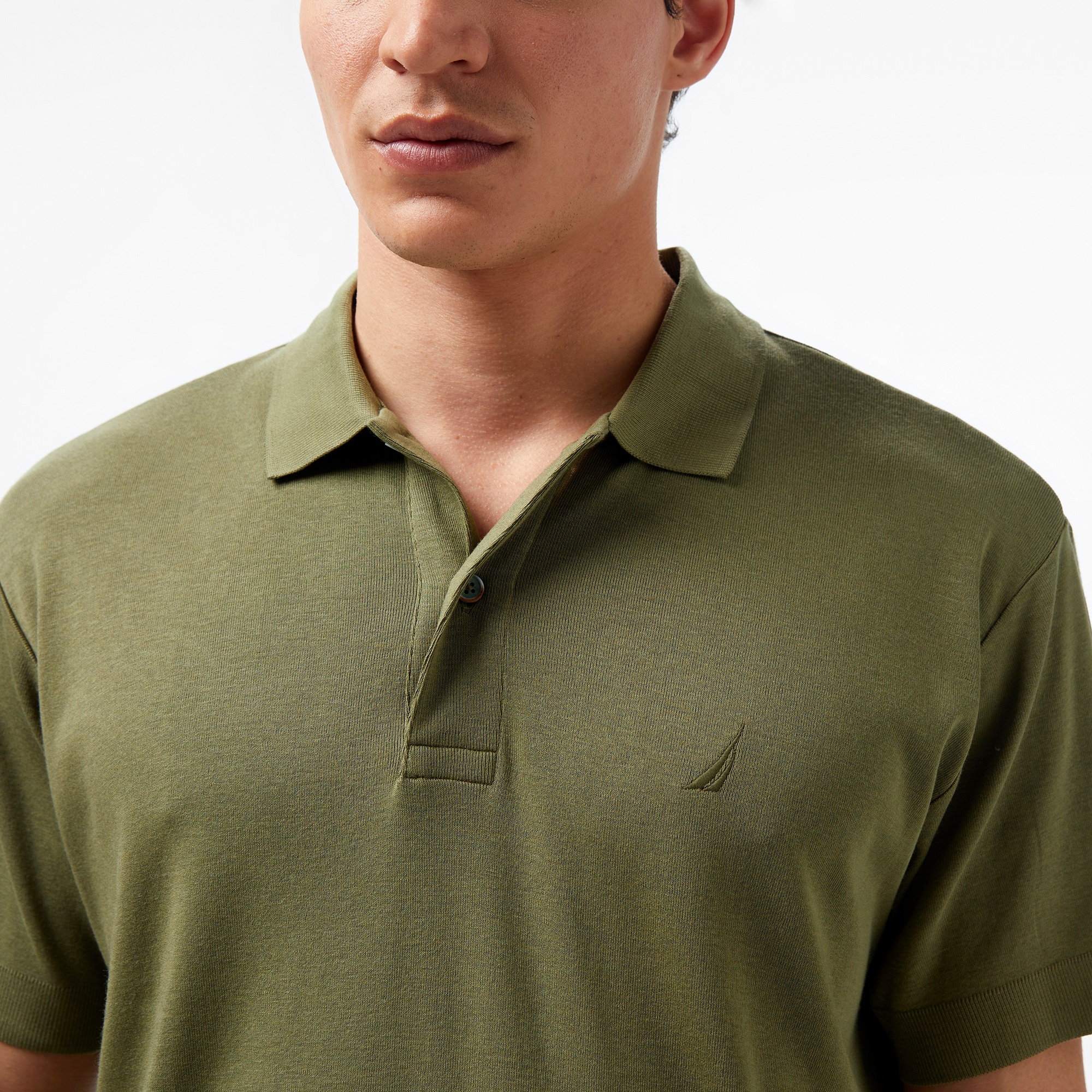 Nautica Erkek Yeşil Classic Fit Kısa Kollu Polo Yaka T-Shirt