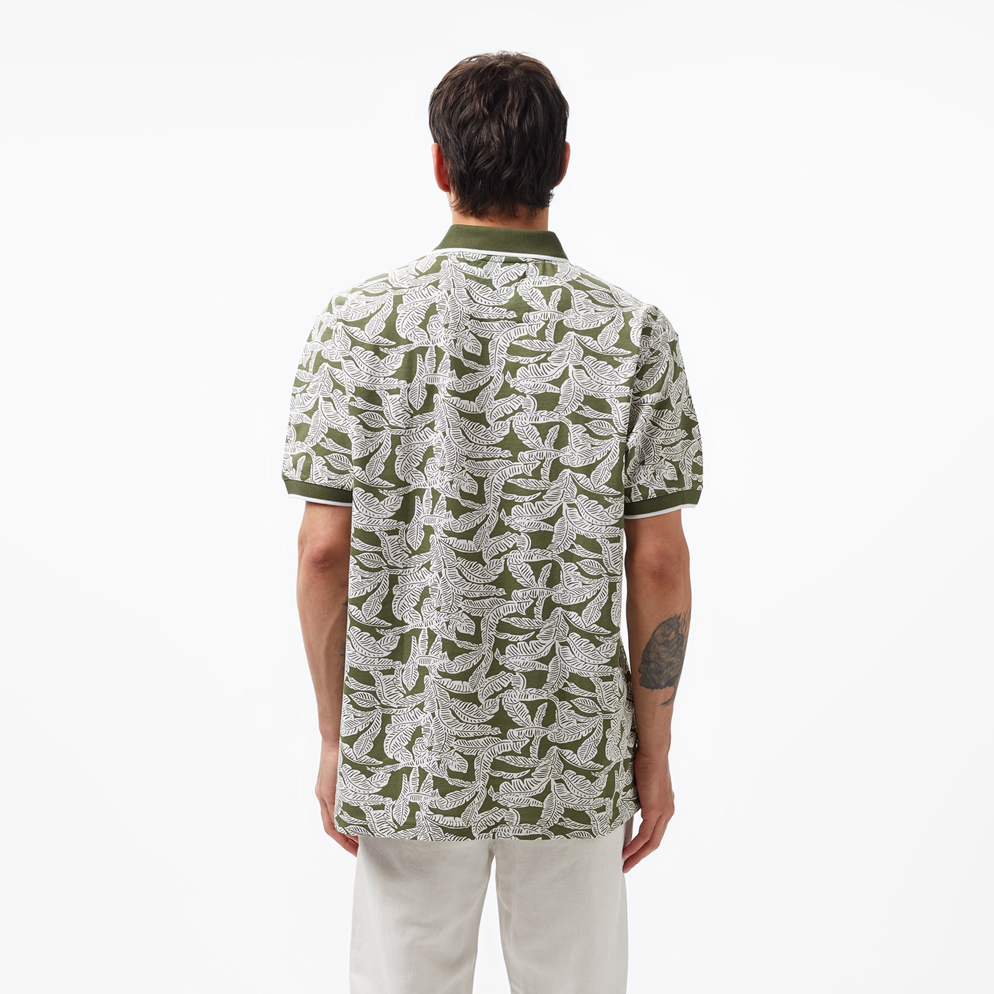 Nautica Erkek Yeşil Classic Fit Kısa Kollu Baskılı Polo Yaka T-Shirt