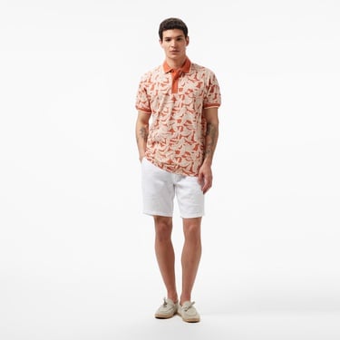  Nautica Erkek Turuncu Classic Fit Kısa Kollu Baskılı Polo