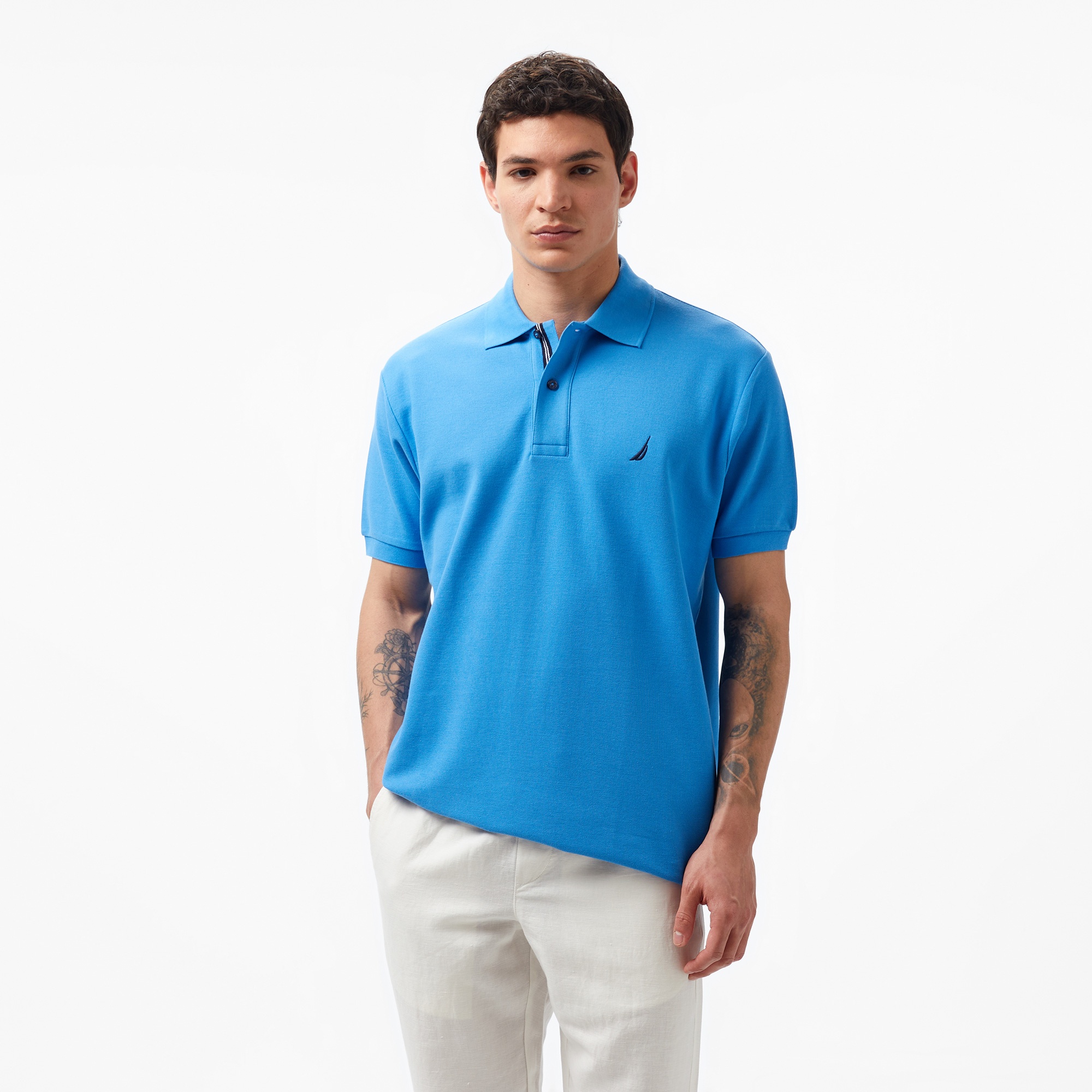 Nautica Erkek Mavi Classic Fit Kısa Kollu Polo