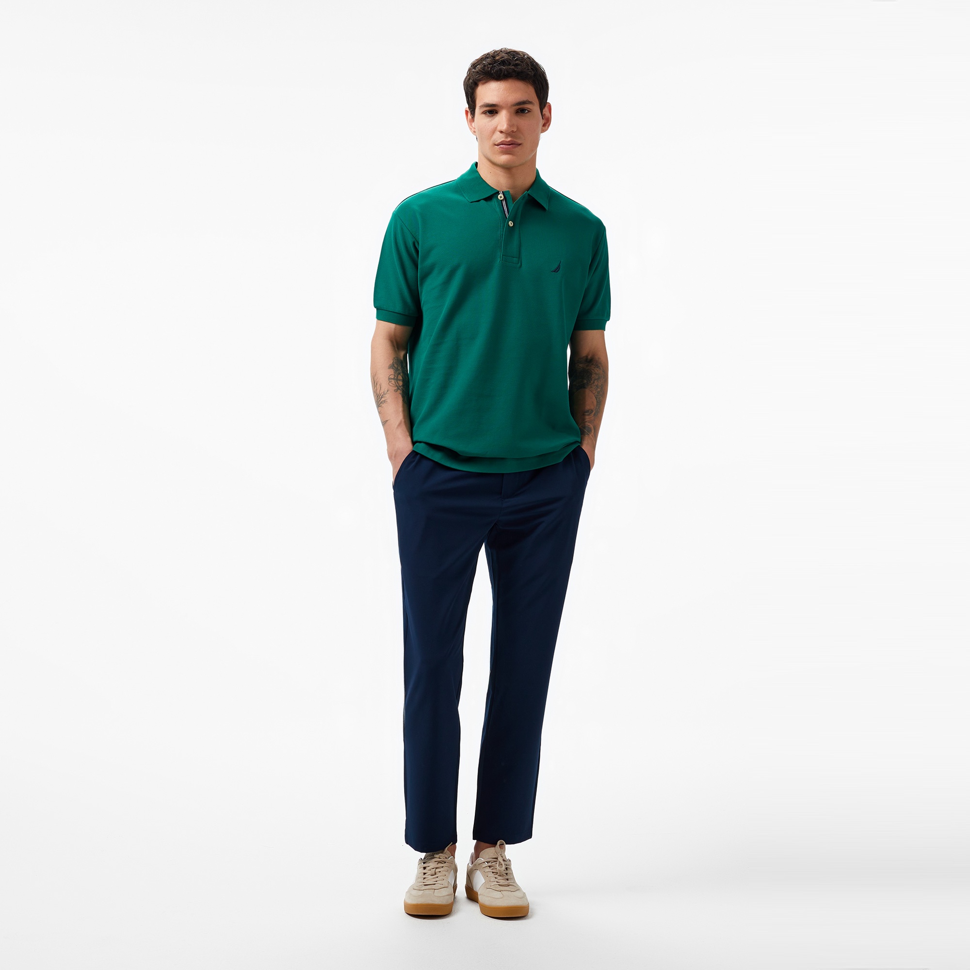 Nautica Erkek Yeşil Classic Fit Kısa Kollu Polo