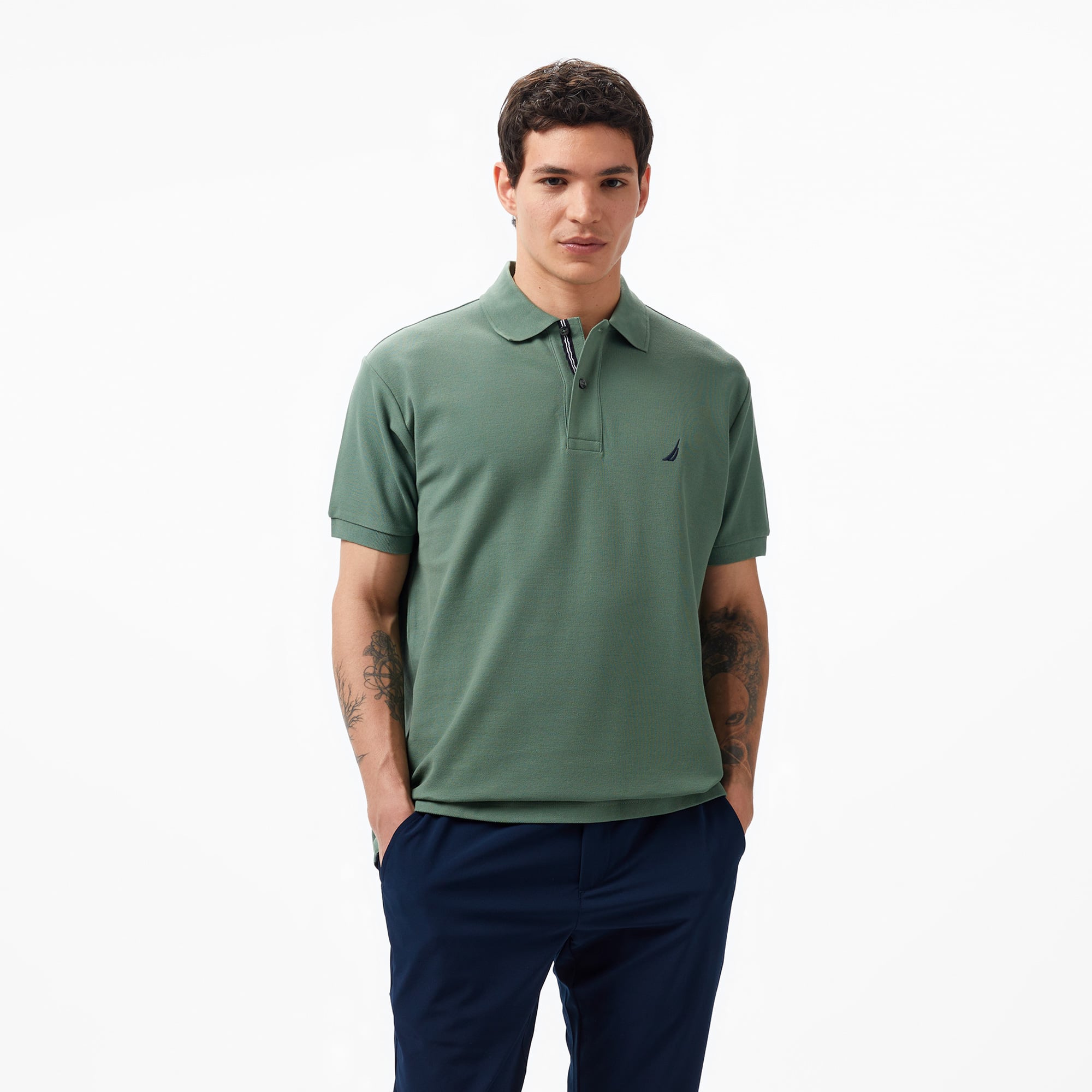 Nautica Erkek Yeşil Classic Fit Kısa Kollu Polo