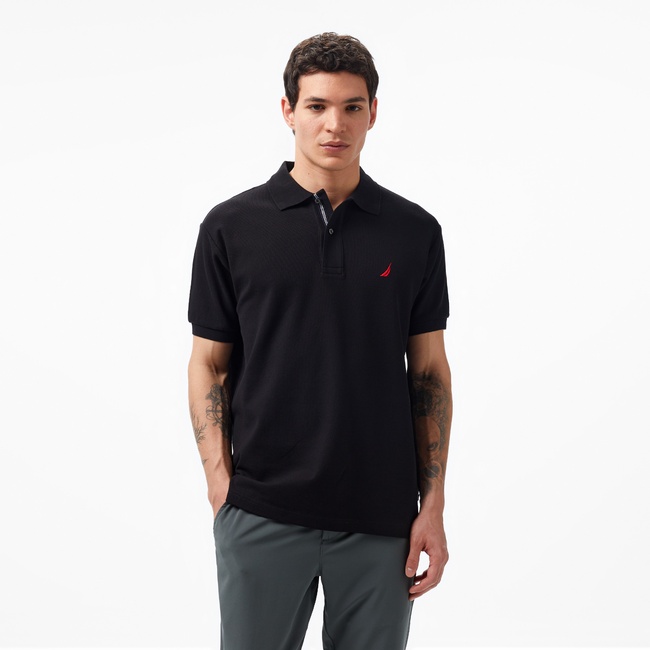  Nautica Erkek Siyah Classic Fit Kısa Kollu Polo