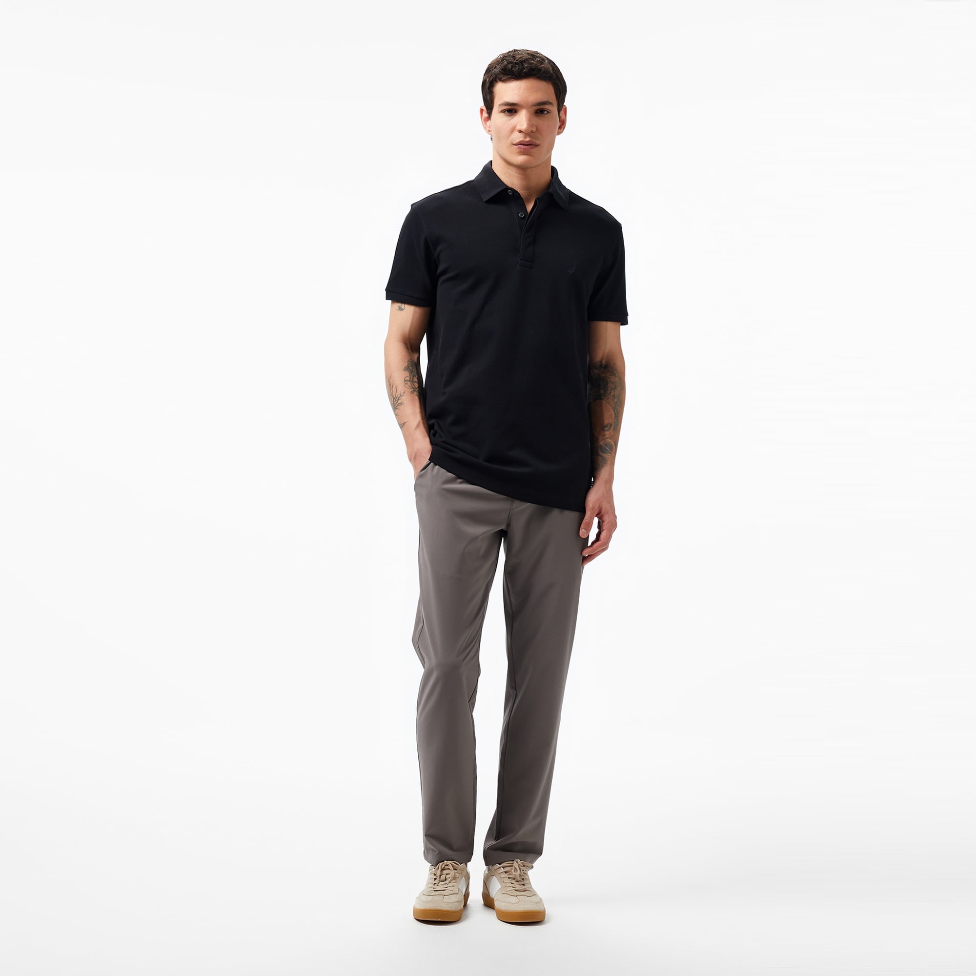 Nautica Erkek Siyah Slim Fit Kısa Kollu Polo