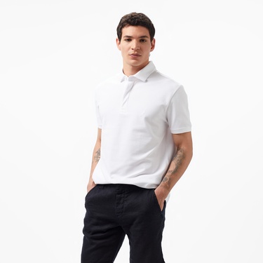  Nautica Erkek Beyaz Slim Fit Kısa Kollu Polo