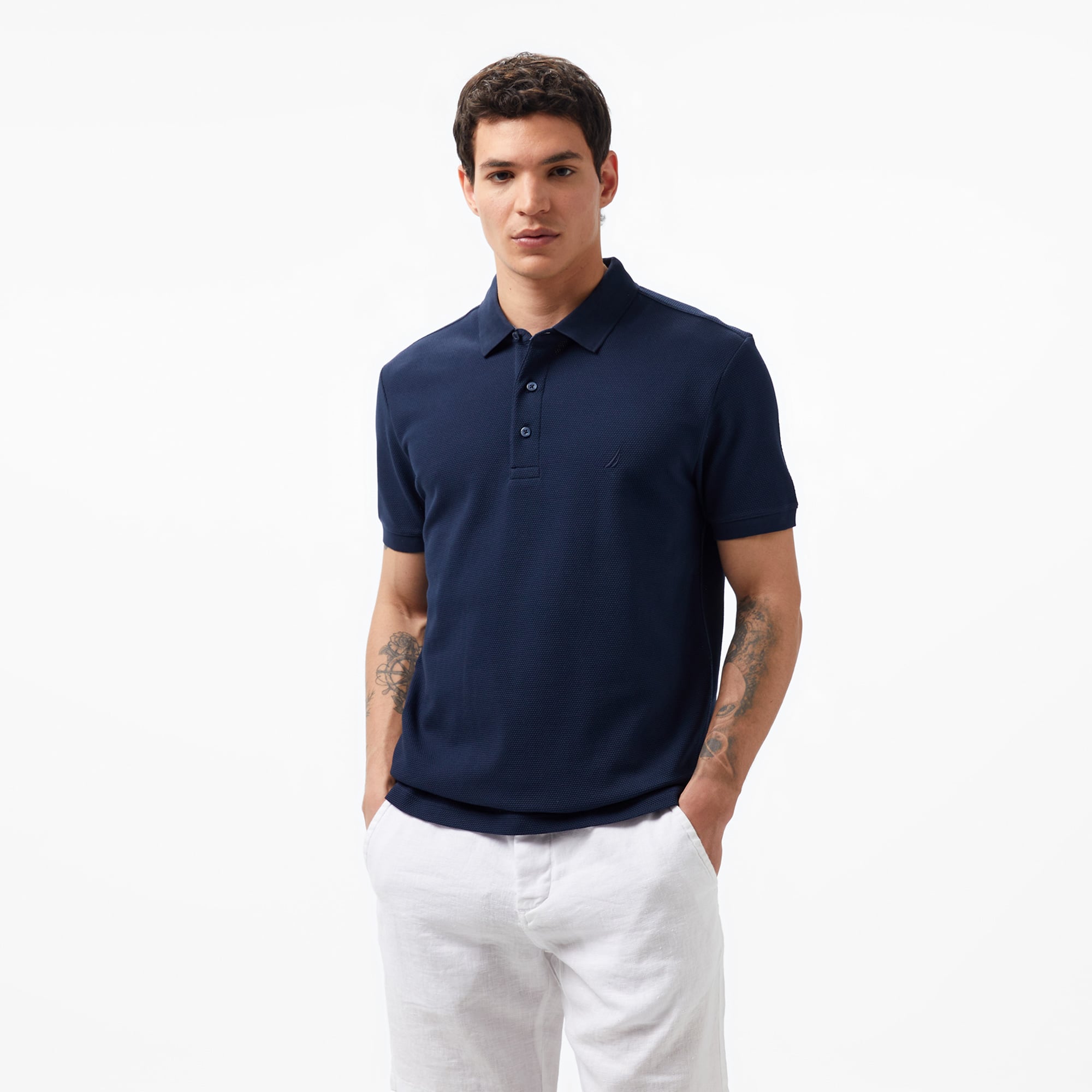  Nautica Erkek Lacivert Slim Fit Kısa Kollu Polo