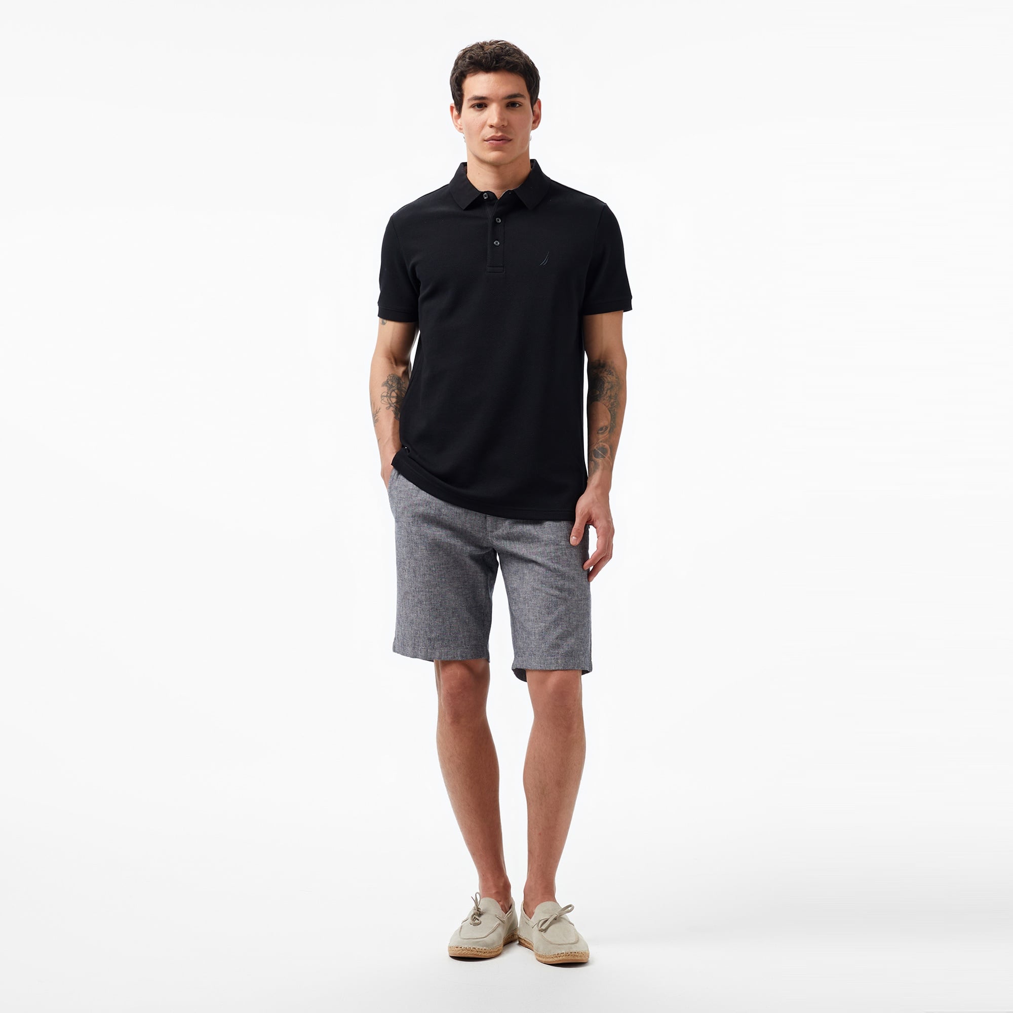 Nautica Erkek Siyah Slim Fit Kısa Kollu Polo