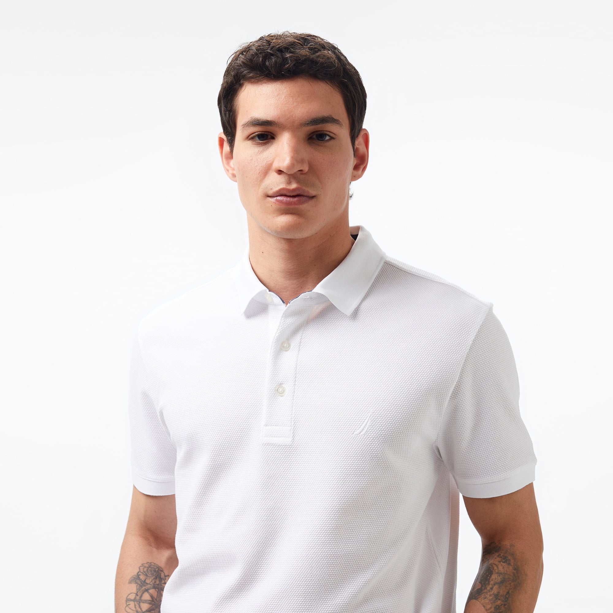 Nautica Erkek Beyaz Slim Fit Kısa Kollu Polo