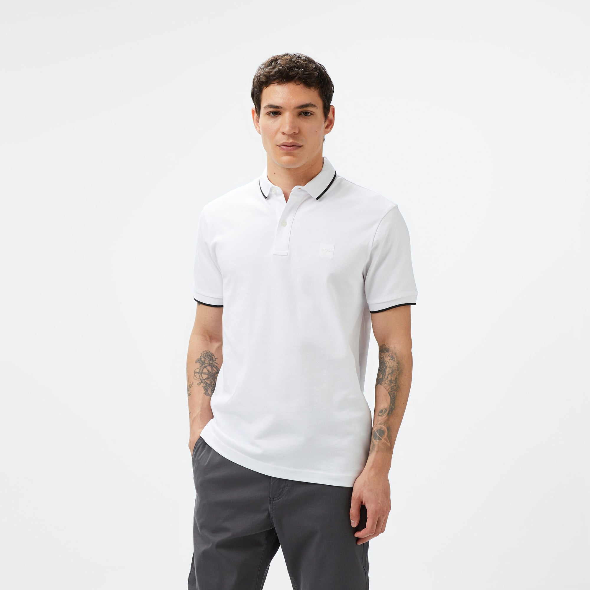 Boss Passertip Erkek Beyaz Polo