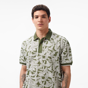  Nautica Erkek Yeşil Classic Fit Kısa Kollu Baskılı Polo