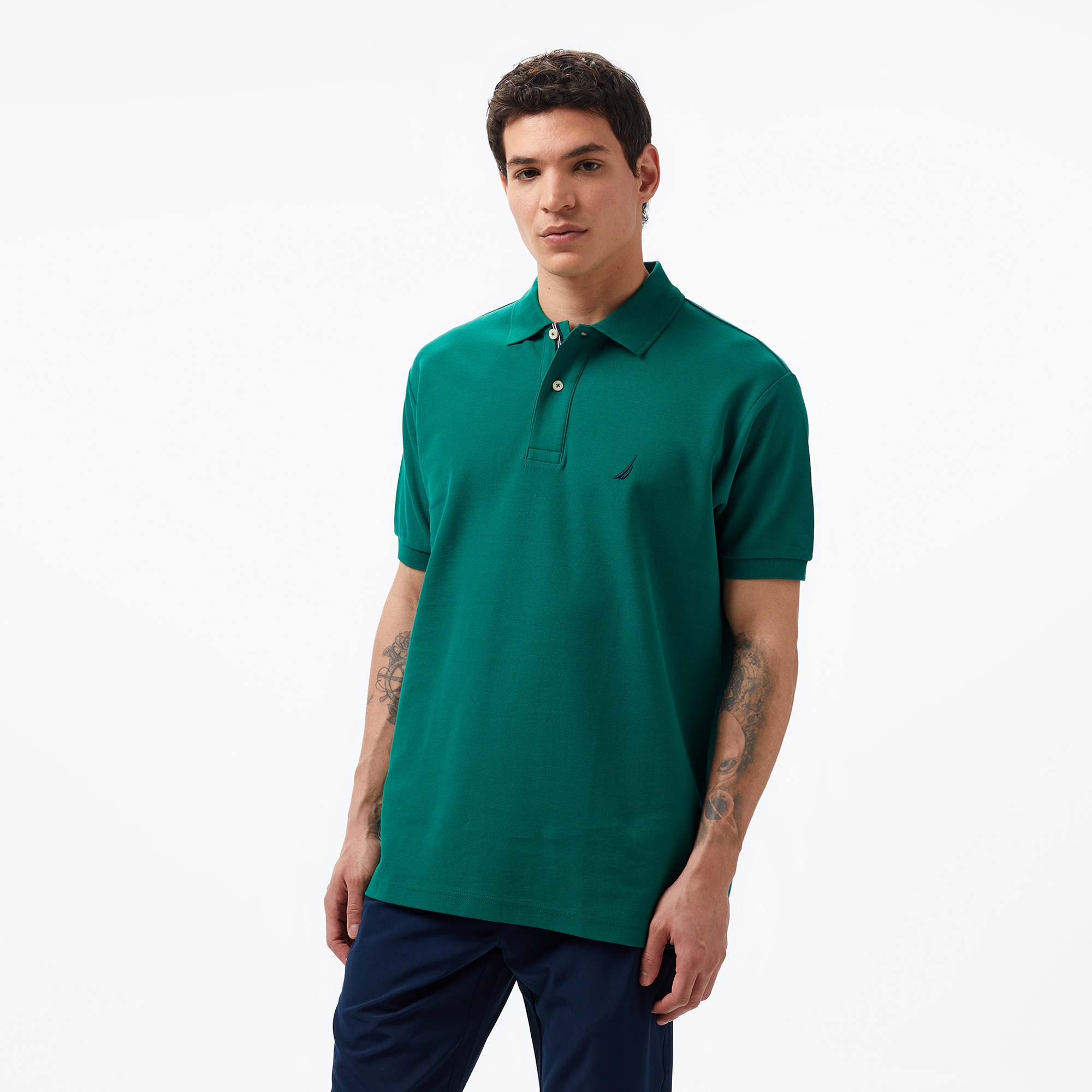 Nautica Erkek Yeşil Classic Fit Kısa Kollu Polo