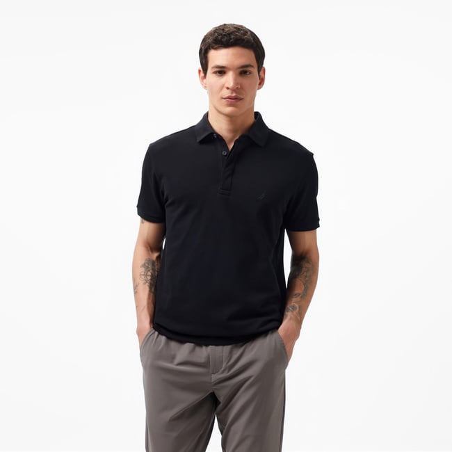  Nautica Erkek Siyah Slim Fit Kısa Kollu Polo