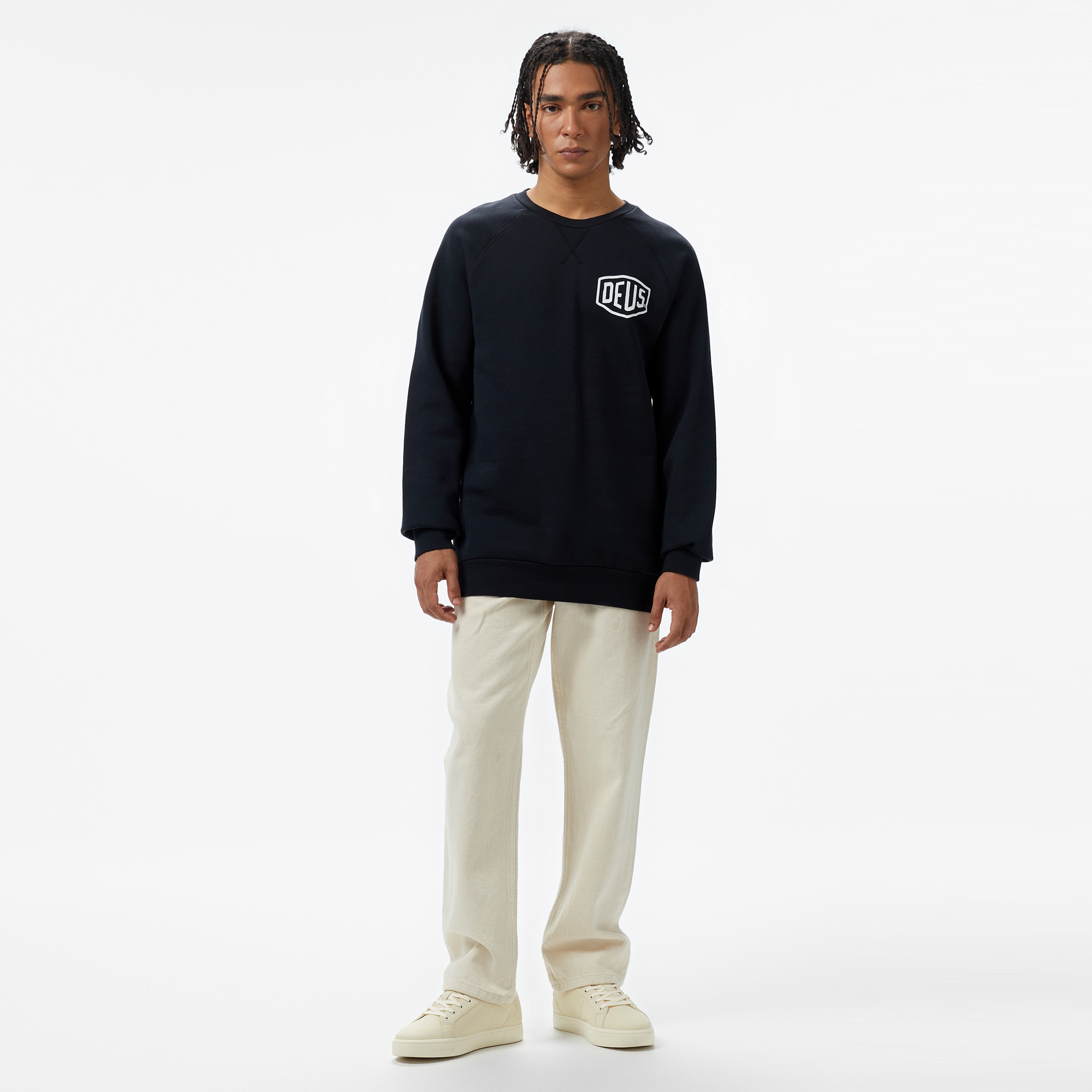 Deus Ex Machina Camperdown Address Crew Neck Erkek Siyah Sweatshirt