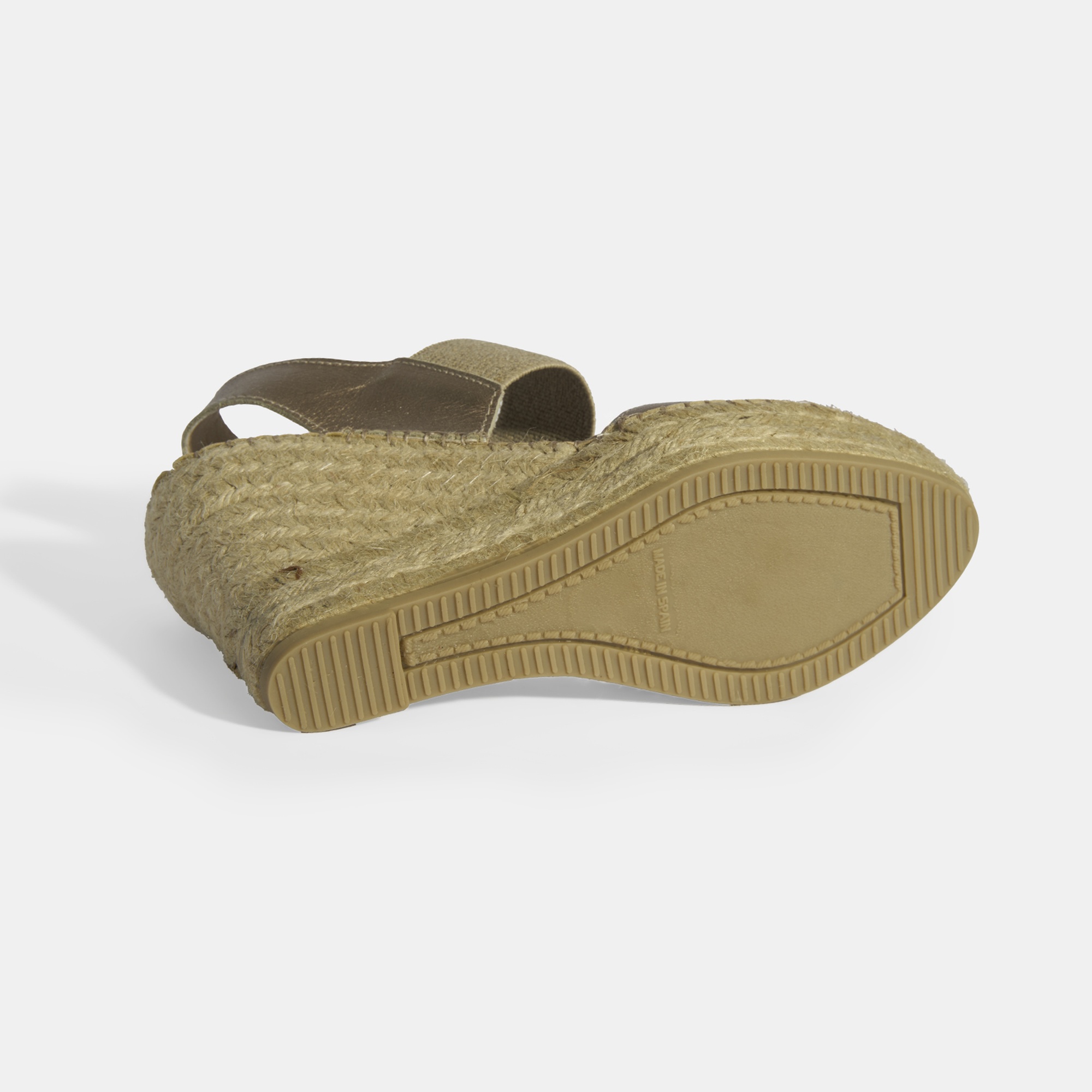 Gold Kadın Lastik Bantlı Slingback Dolgu Topuklu Deri Espadril