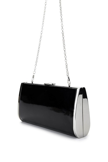  Tamer Tanca Kadın Vegan Siyah Rugan Abiye Çanta