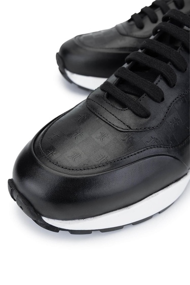  Tamer Tanca Erkek Hakiki Deri Siyah Sneakers & Spor Ayakkabı