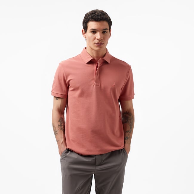  Nautica Erkek Kahverengi Slim Fit Polo Yaka T-Shirt