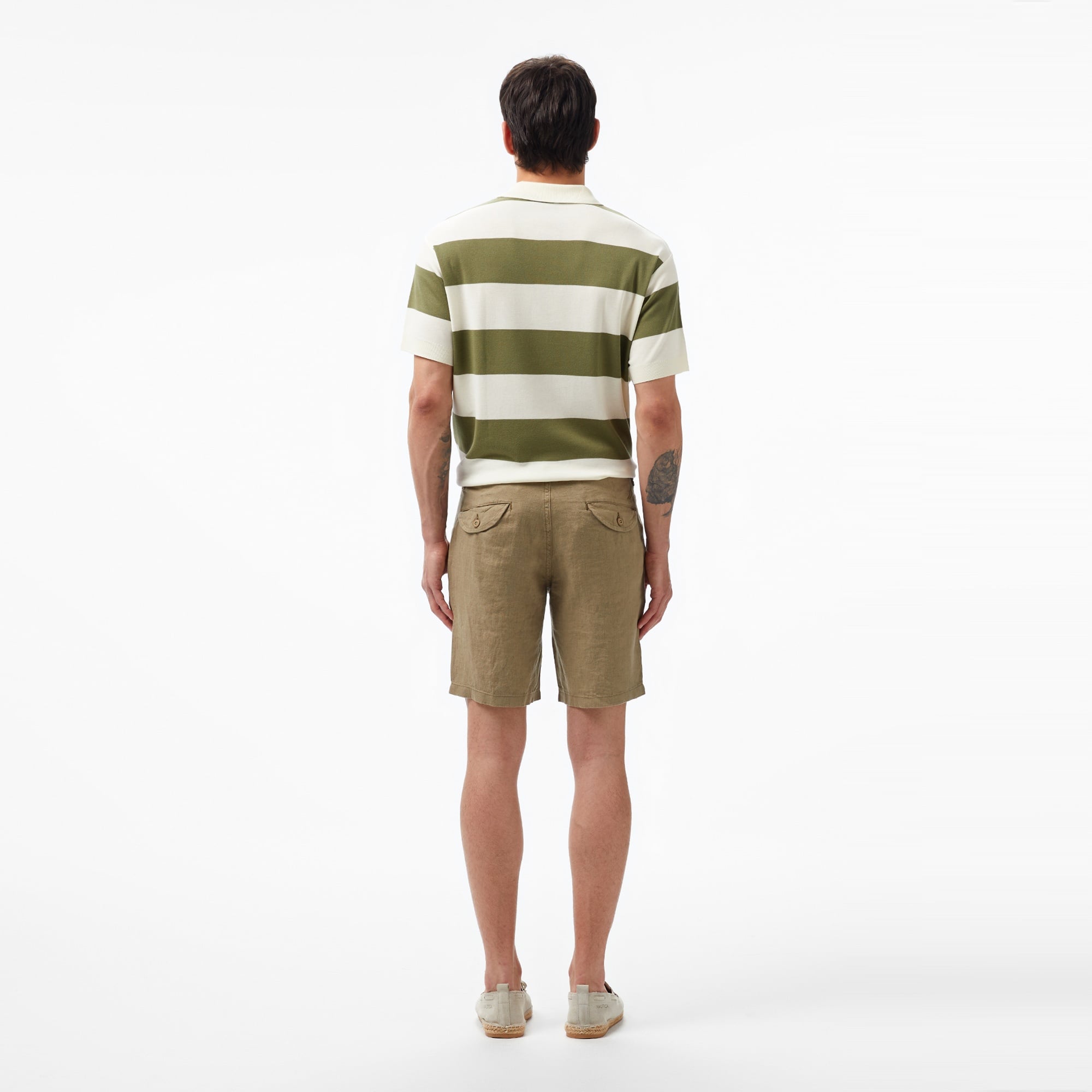 Nautica Erkek Yeşil Slim Fit Keten Şort