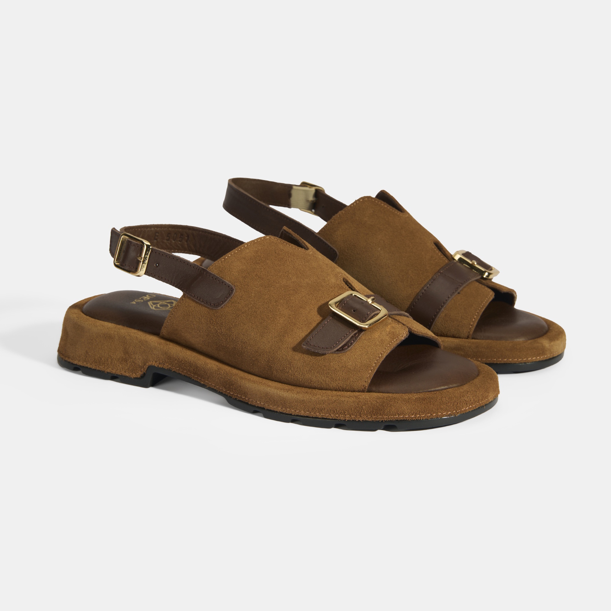 Kadın Kahve Süet Tokalı Sandalet