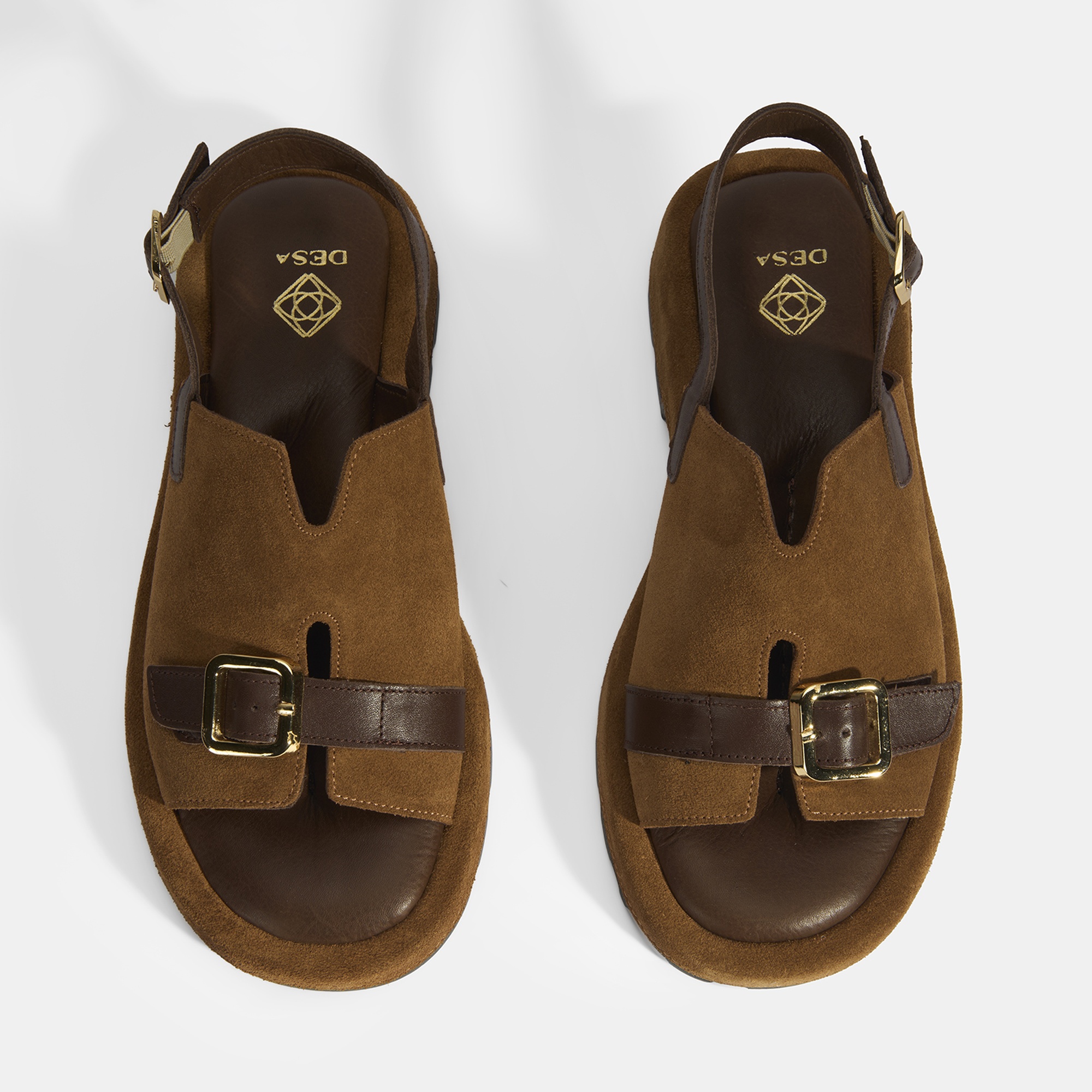 Kadın Kahve Süet Tokalı Sandalet