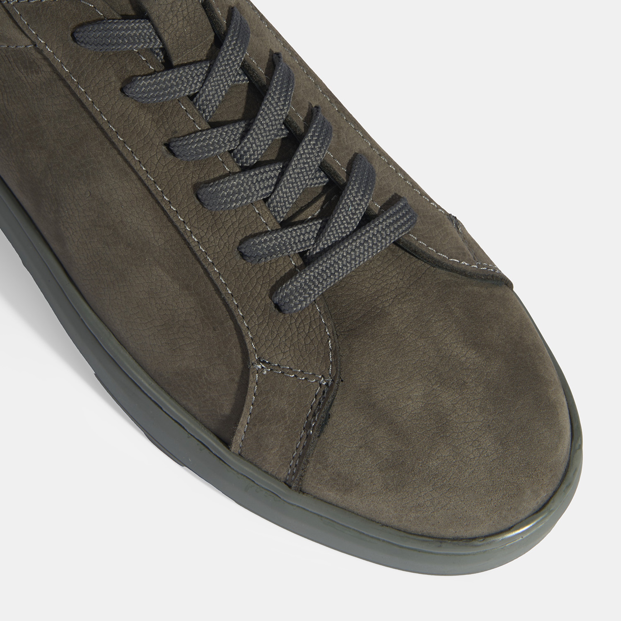 Erkek Gri Bağcıklı Nubuk Deri Günlük Ayakkabı