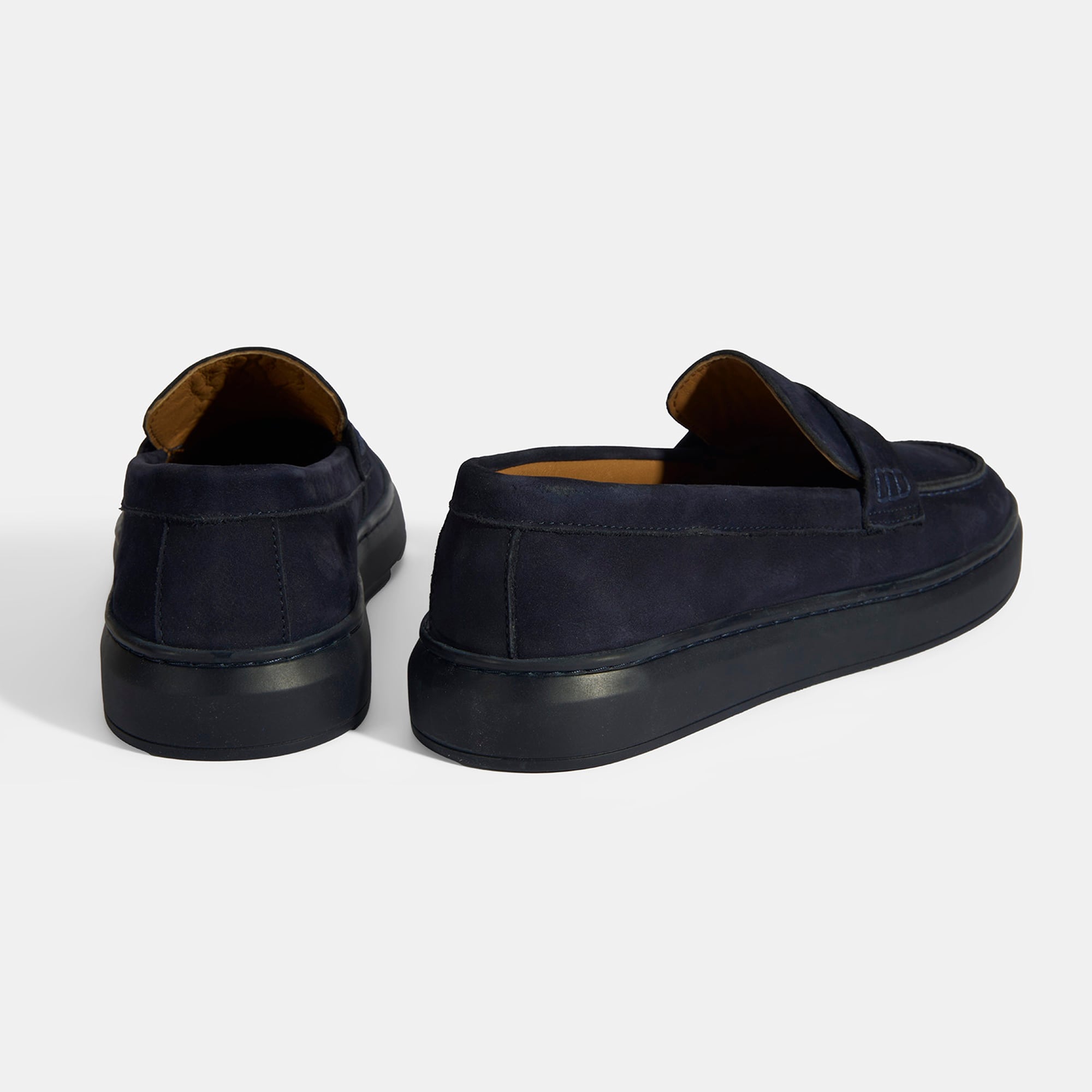 Erkek Lacivert Slip-On Nubuk Deri Loafer