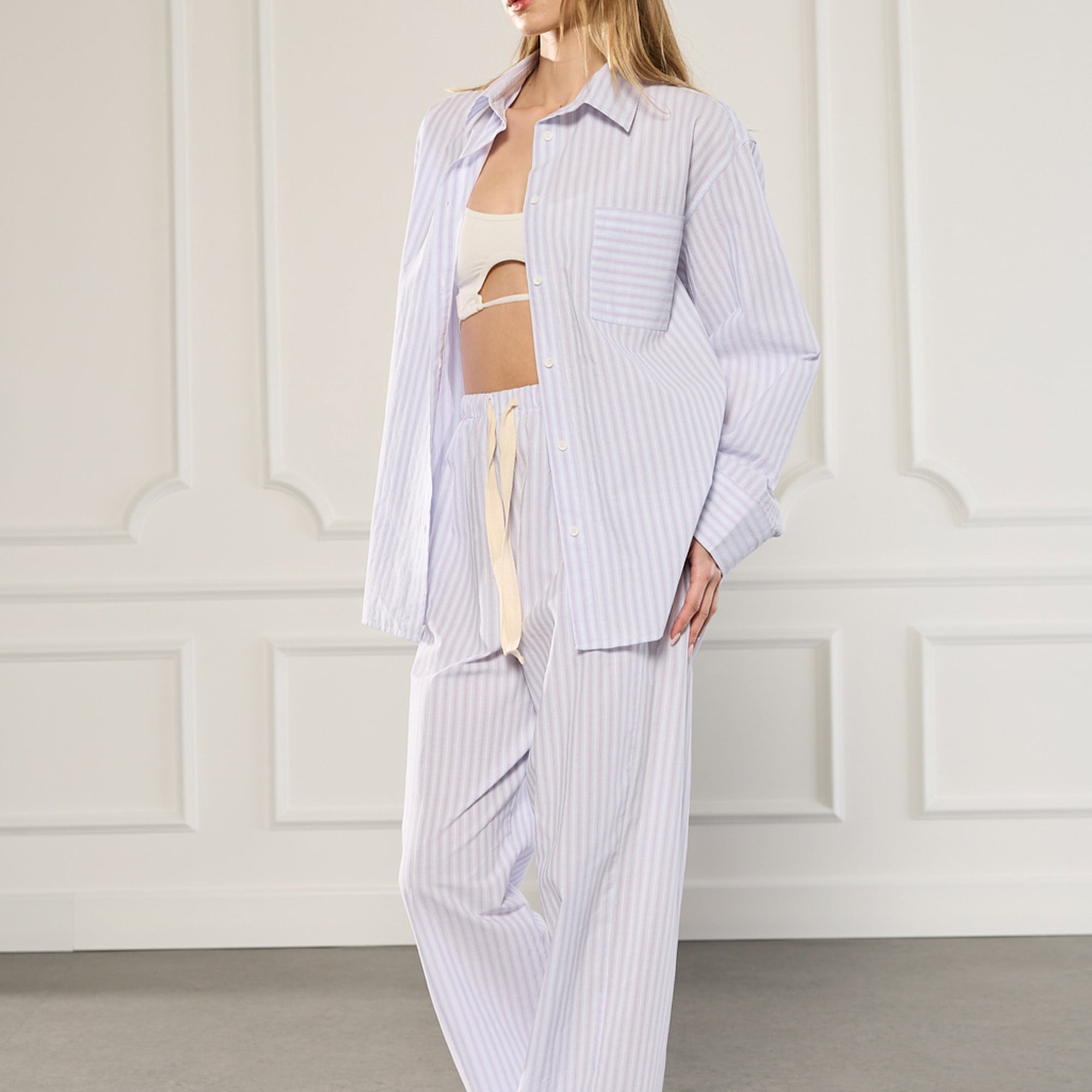 Çizgili Poplin Gömlek