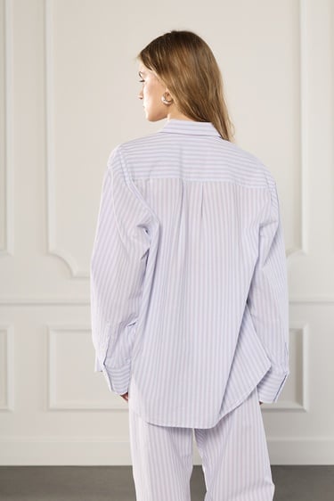  Çizgili Poplin Gömlek
