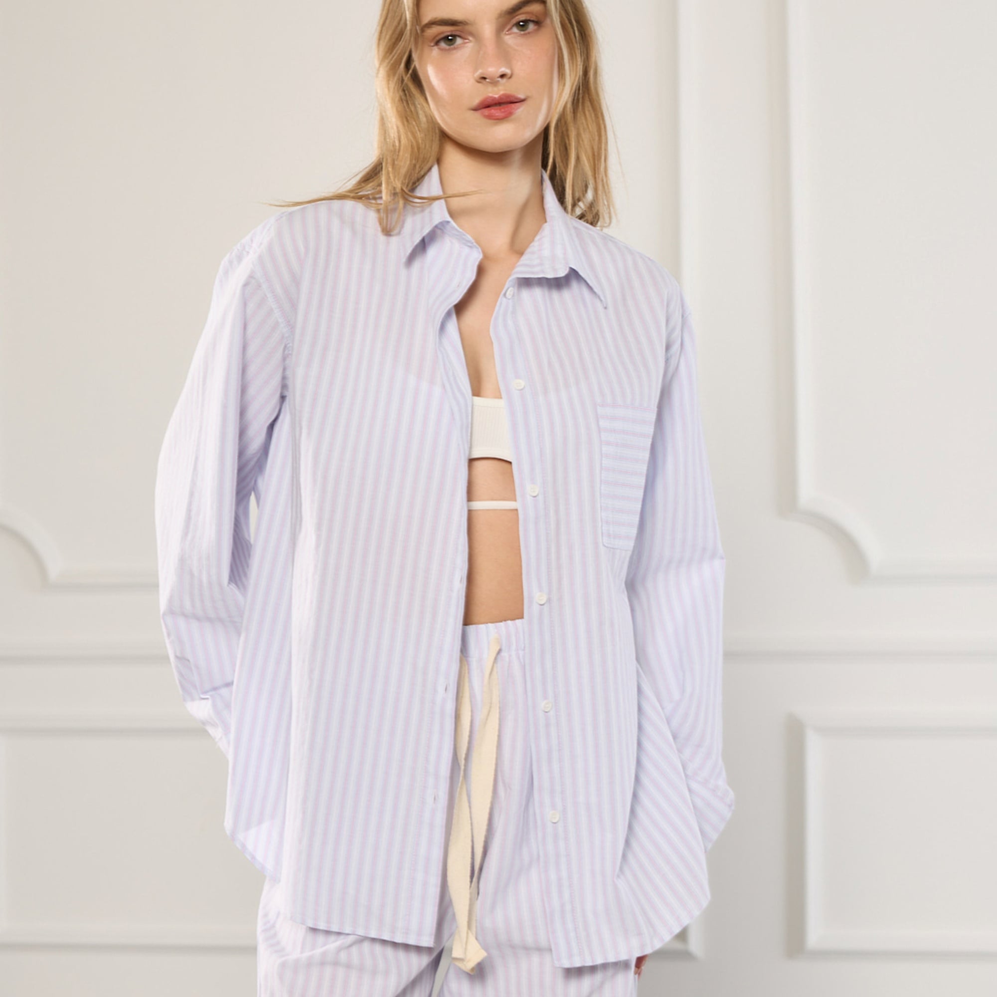 Çizgili Poplin Gömlek