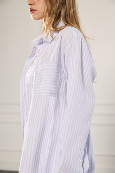  Çizgili Poplin Gömlek