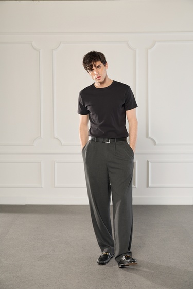  Beli Lastikli Pileli Pantolon