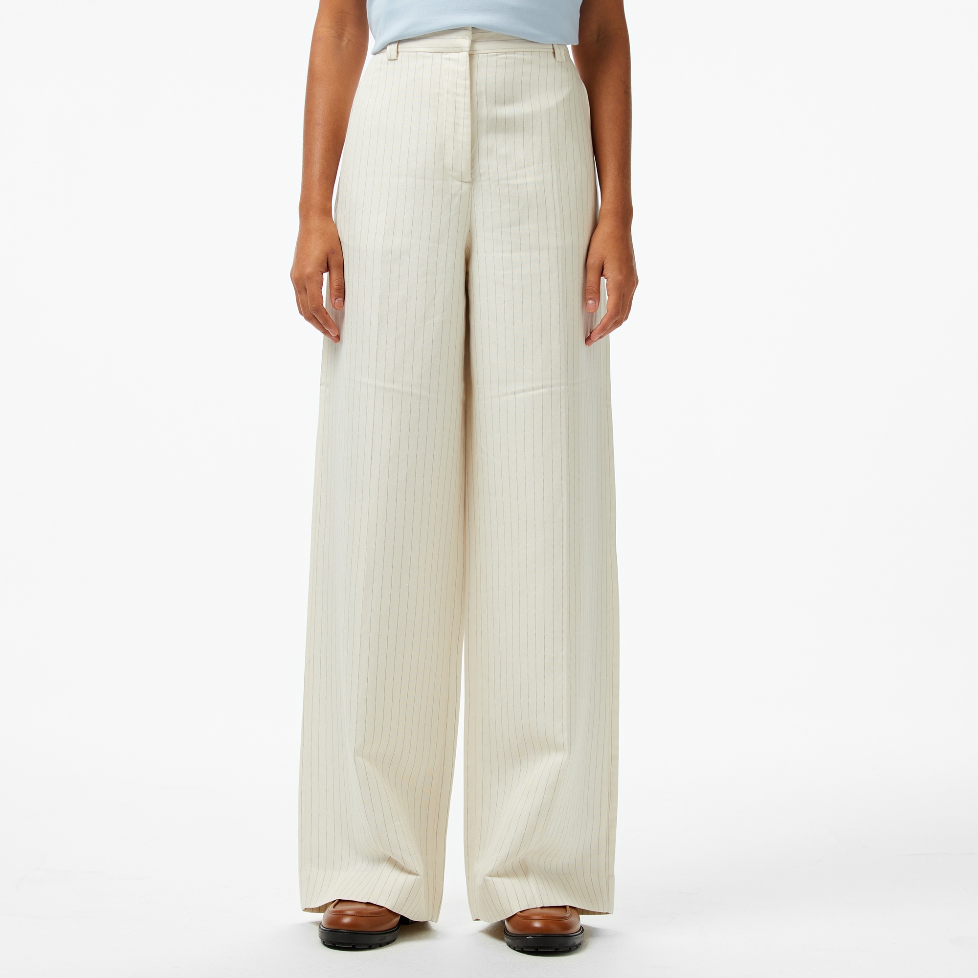Tommy Hilfiger Viscose Linen Wide Leg Kadın Beyaz Pantolon