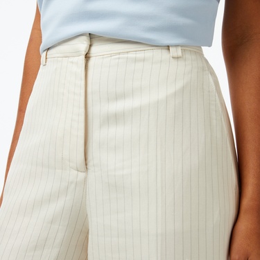  Tommy Hilfiger Viscose Linen Wide Leg Kadın Beyaz Pantolon