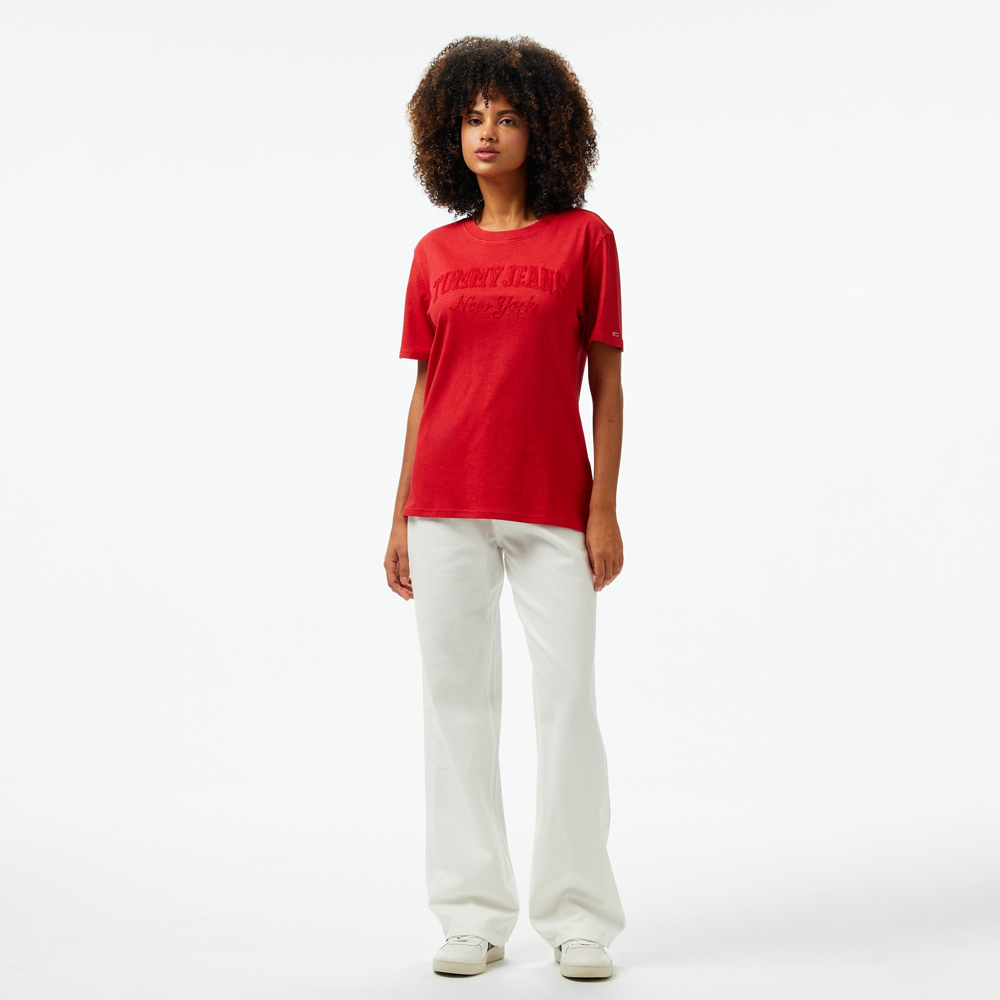 Tommy Jeans Relax Varsity Kadın Kırmızı T-Shirt