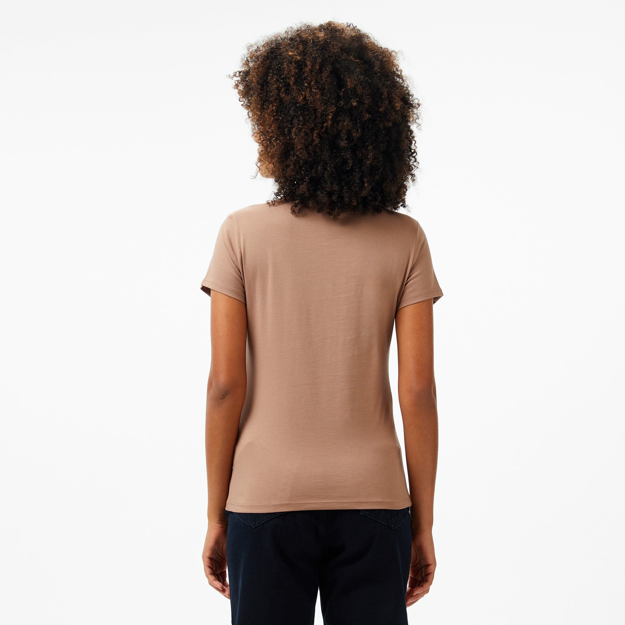 Calvin Klein Slim Kadın Kahverengi T-Shirt