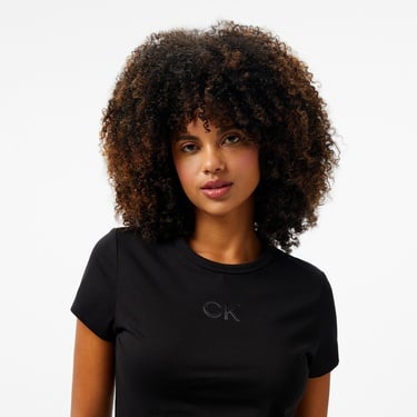  Calvin Klein Slim Kadın Siyah T-Shirt