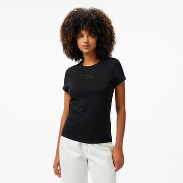  Calvin Klein Slim Kadın Siyah T-Shirt