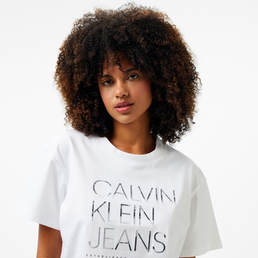  Calvin Klein Kadın Beyaz T-Shirt