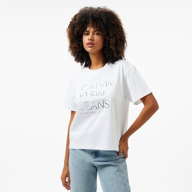  Calvin Klein Kadın Beyaz T-Shirt