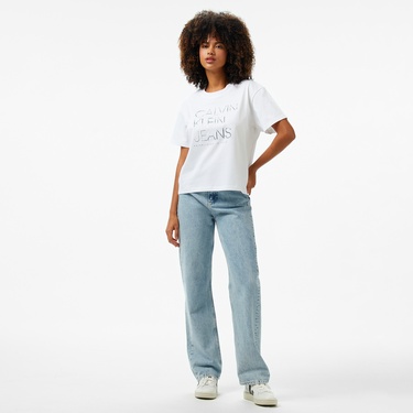  Calvin Klein Kadın Beyaz T-Shirt