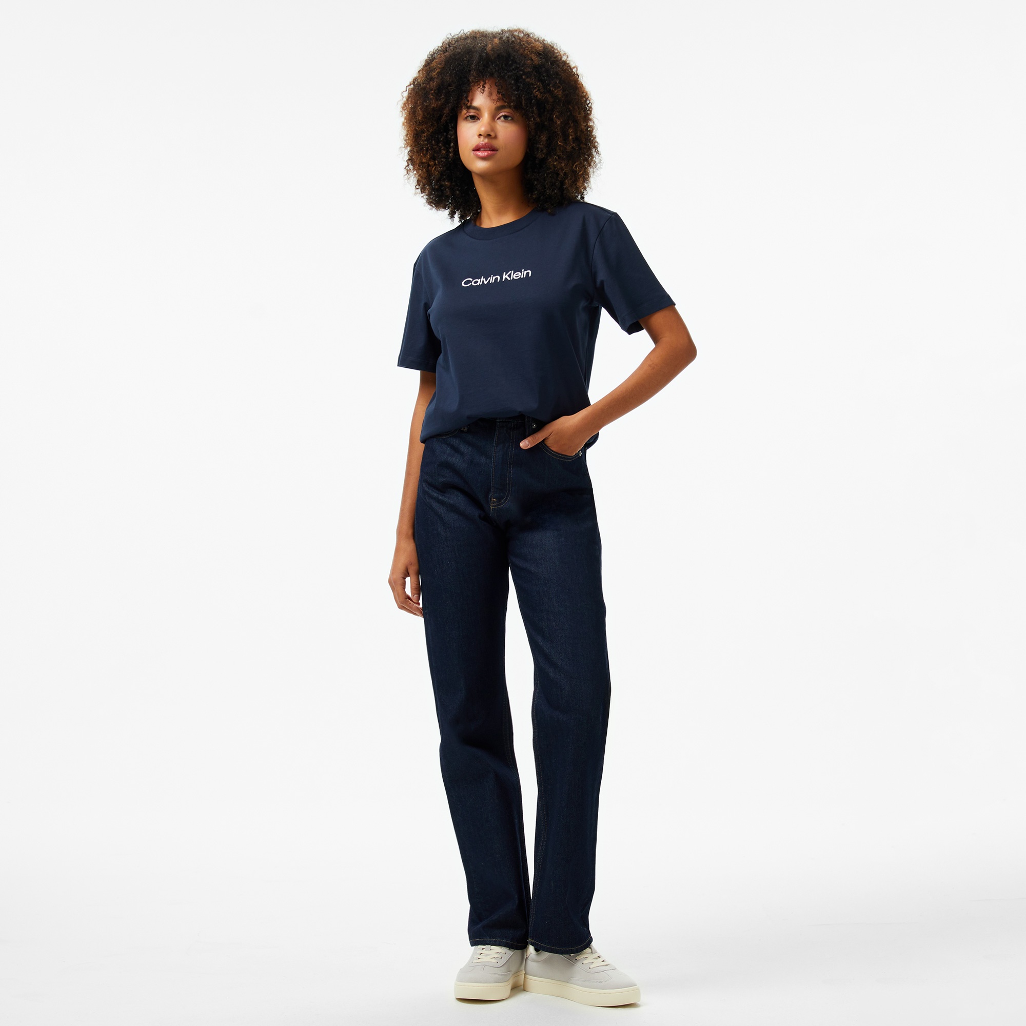 Calvin Klein Hero Logo Regular Kadın Lacivert T-Shirt