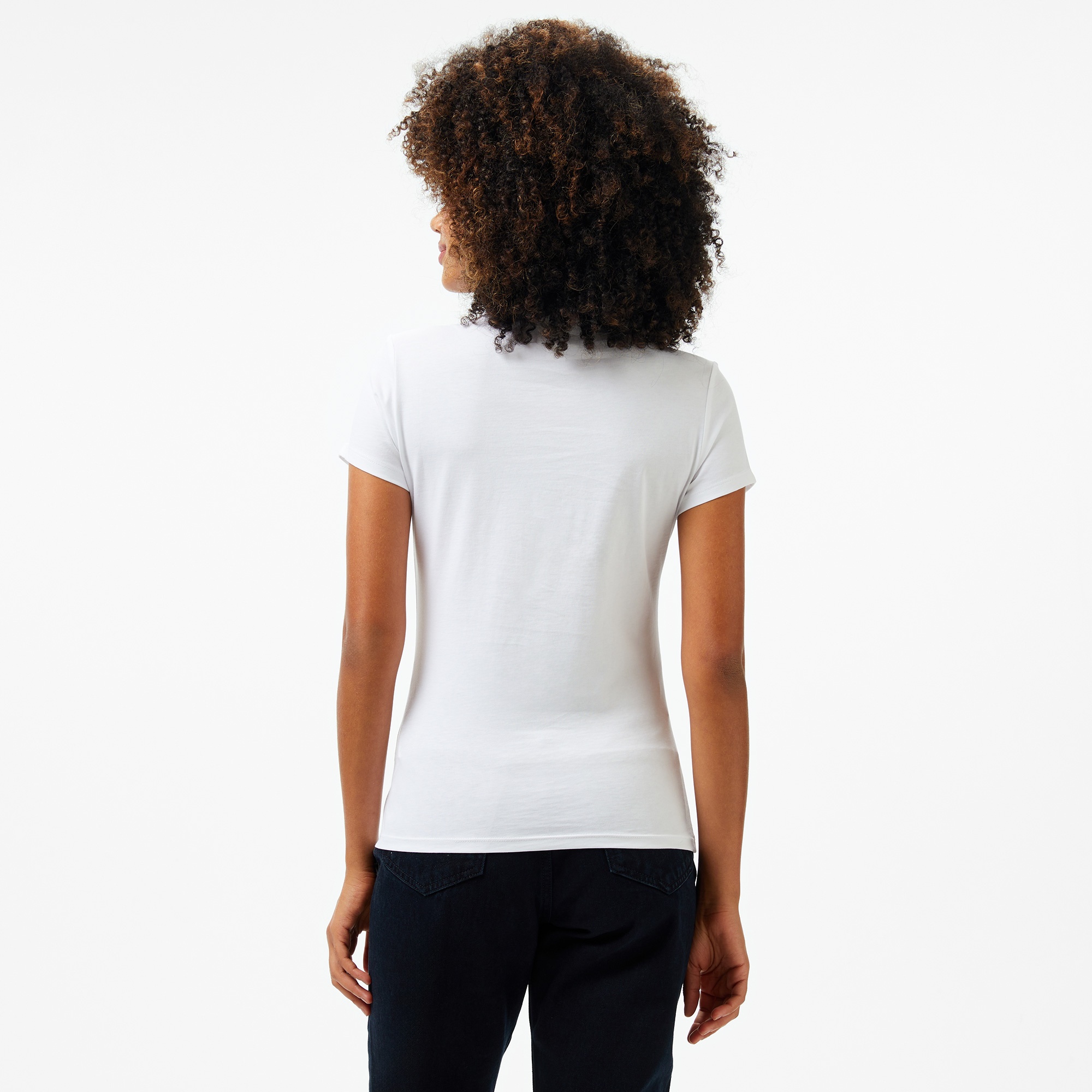 Calvin Klein Satin Slim Kadın Beyaz T-Shirt
