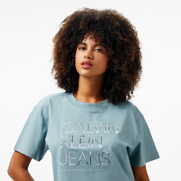 Calvin Klein Kadın Mavi T-Shirt