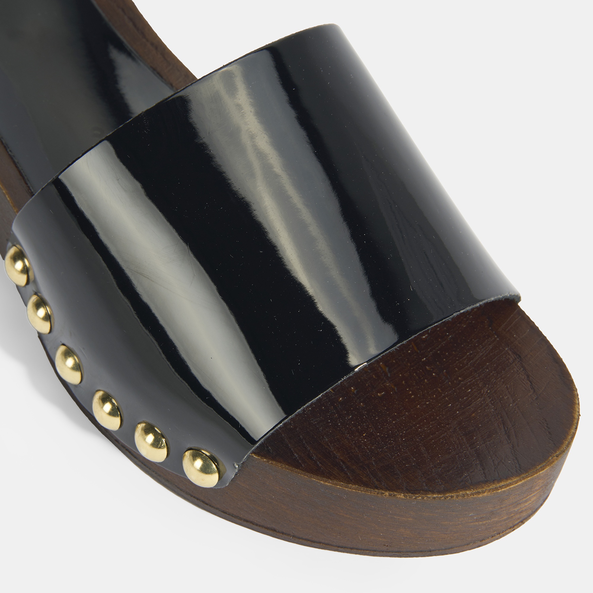 Kadın Siyah Zımba Detaylı Topuklu Terlik